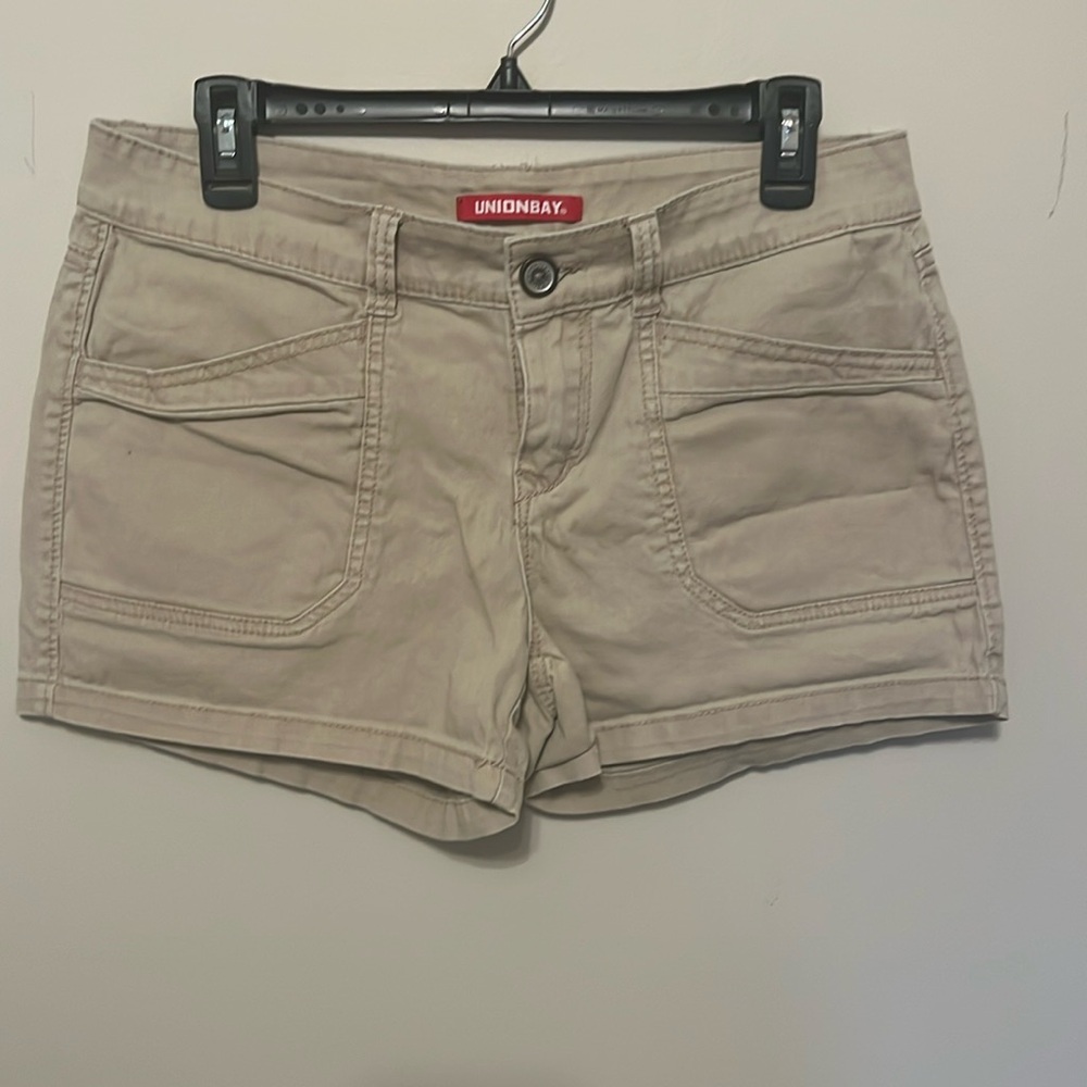 Size 11, khaki Union Bay shorts, 3” inseam